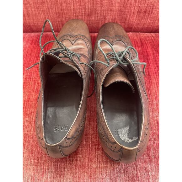 Hugo Boss Oxford Dress Shoes Size 9.5 Mens Brown Leather main image 5
